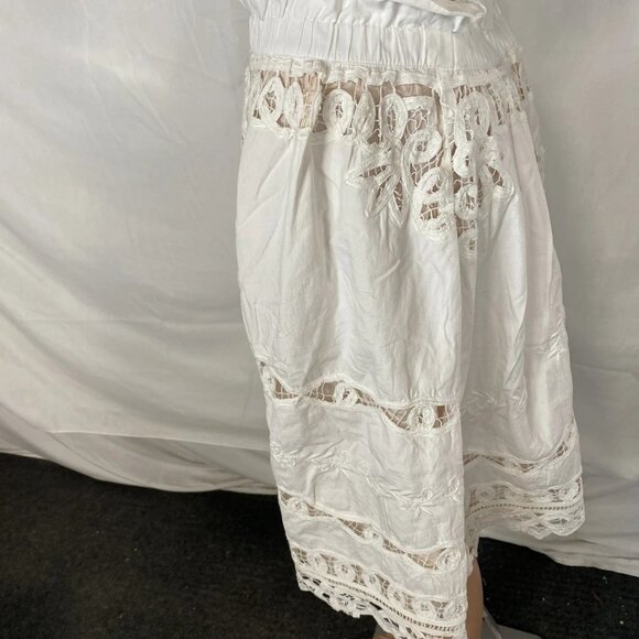 Maeve by Anthropologie Women’s Lace Inset Romantic Skirt – White – Size L - Picture 9 of 12